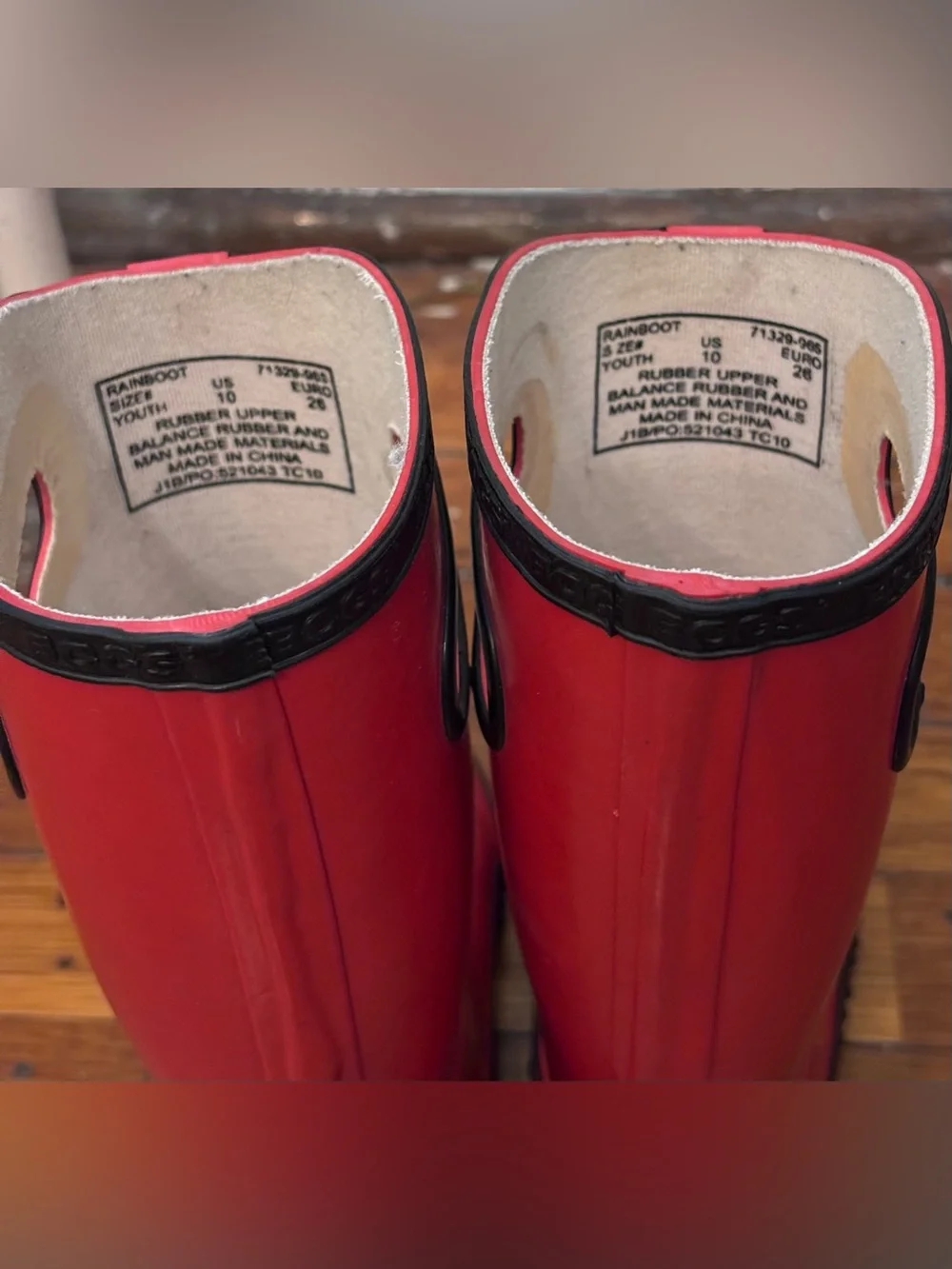 BOGS Kids Red Rain Boots Waterproof Youth Size 10